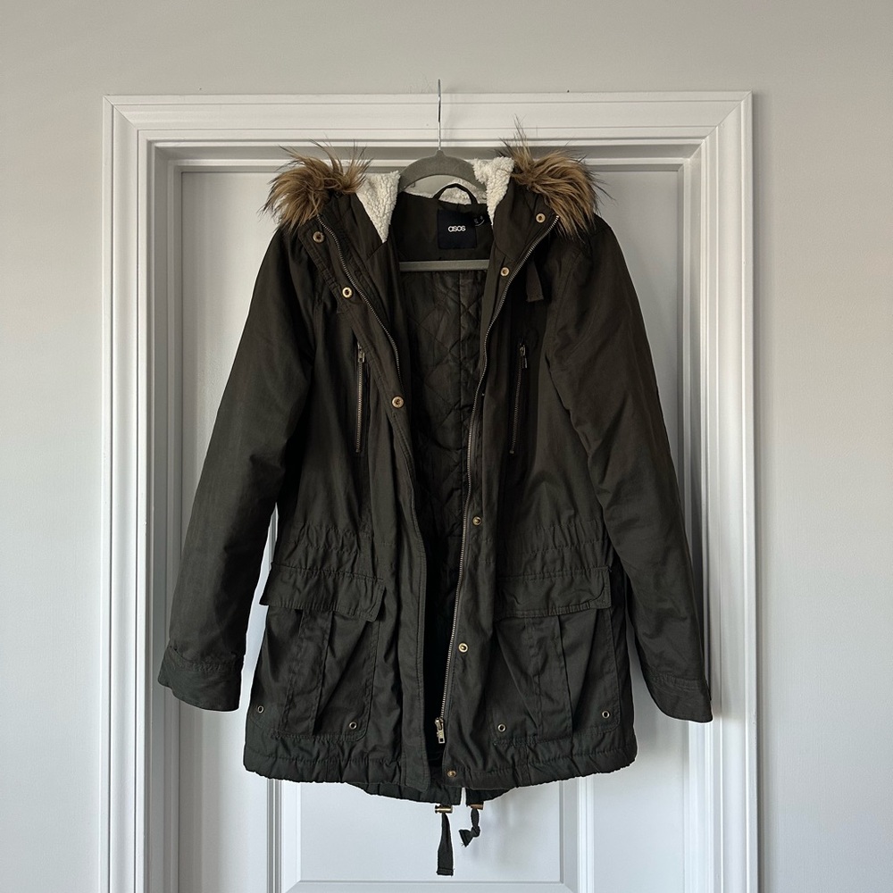 ASOS Fur Hood Coat
